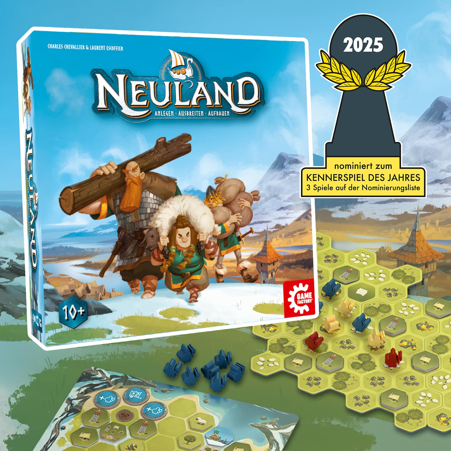 Amazon.com: Game Factory 646080 Neuland, Strategic Family Game